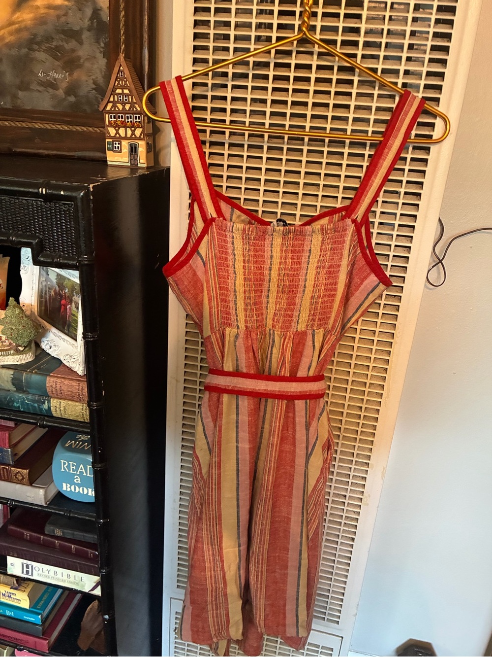 41 Hawthorne  Striped Red and Tan Sundress